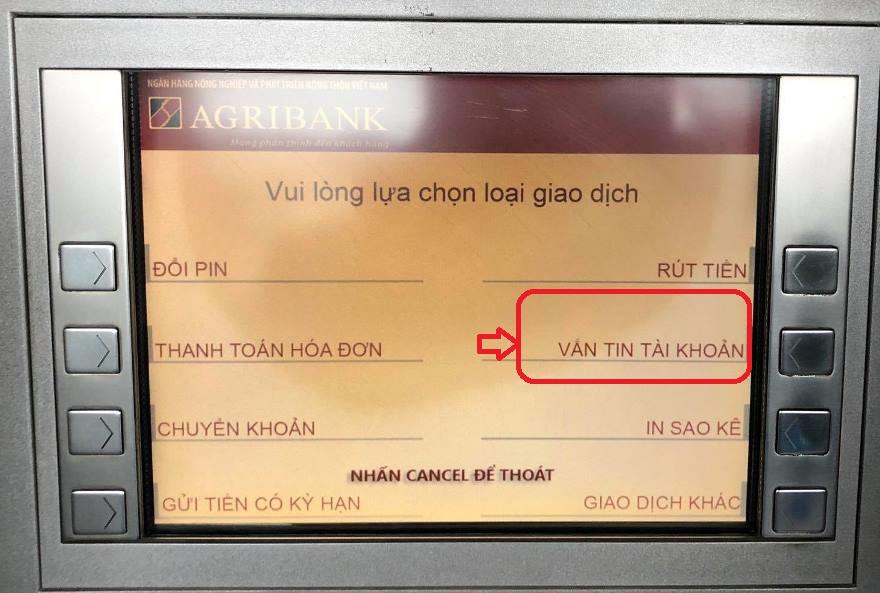 Kiểm tra số dư Agribank đơn giản tại trụ ATM