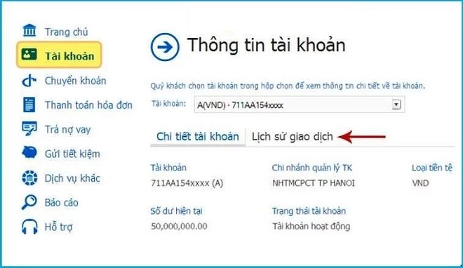 Kiểm tra số dư tài khoản với Vietinbank Ipay