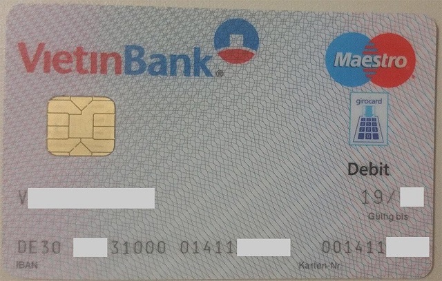 Mã IBAN Vietinbank của một khách hàng tại Đức.