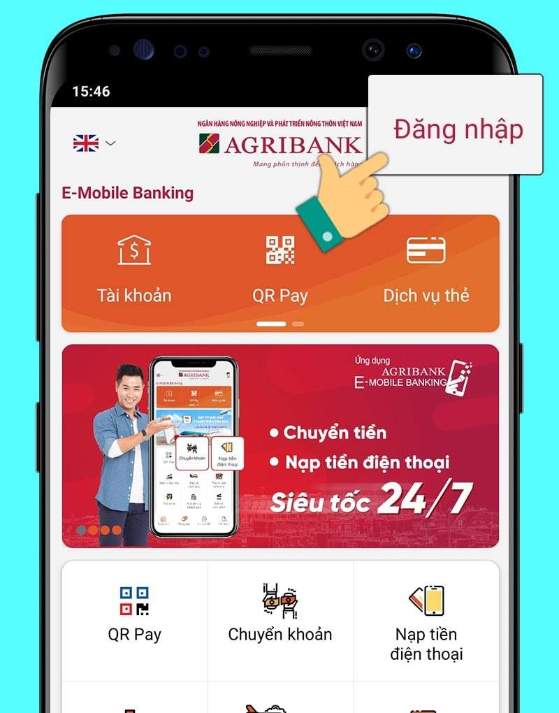 Chuyển tiền qua điện thoại Agribank E-mobile Banking