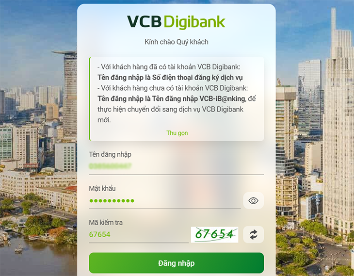 Hướng dẫn sao kê tài khoản trên VCB-iBanking