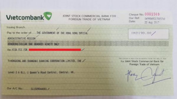 Mẫu séc rút tiền Vietcombank cập nhật mới nhất