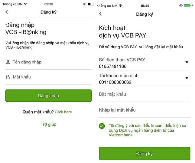 Kích hoạt VCBPAY