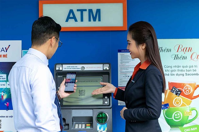 Kích hoạt thẻ Sacombank tại trụ ATM