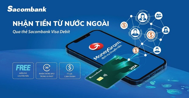 Thẻ Visa Sacombank màu xanh lá có thể nhận tiền từ nước ngoài về không?