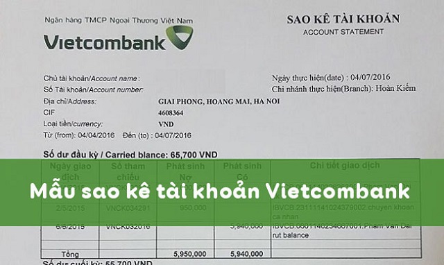 Ngày sao kê thẻ tín dụng Vietcombank là ngày nào?