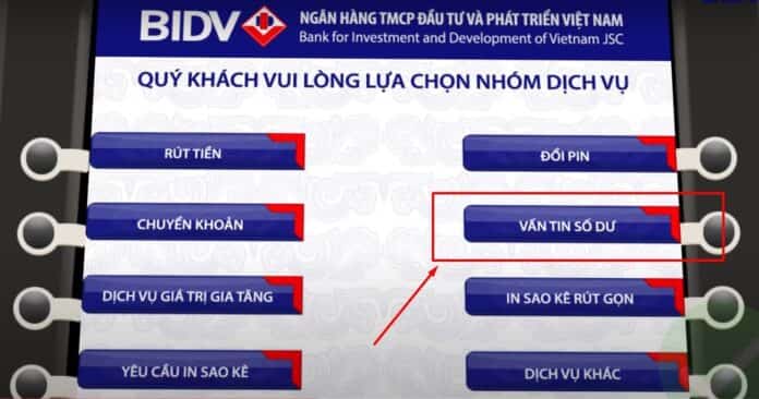 Kiểm tra số dư BIDV tại cây ATM