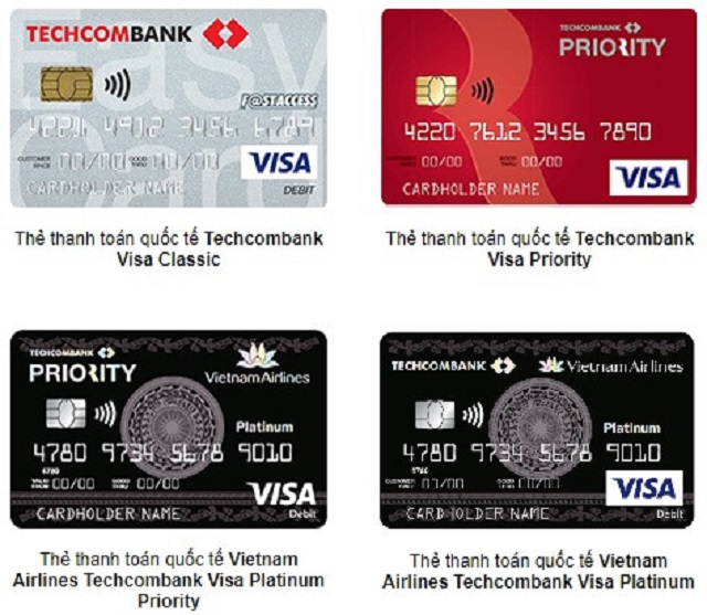 Phân loại thẻ Visa Debit techcombank