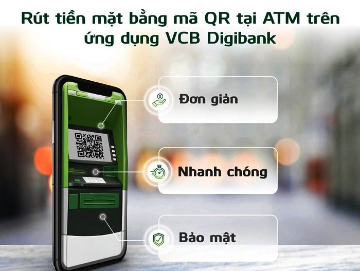 Hướng dẫn rút tiền bằng mã QR Vietcombank