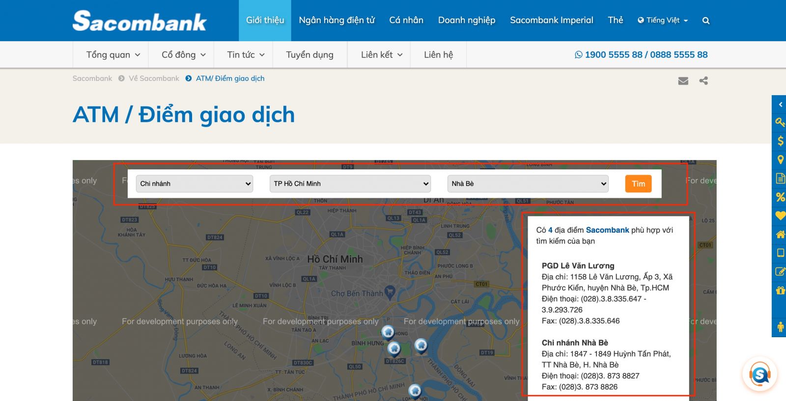 Hướng dẫn tra cứu số Hotline Sacombank các chi nhánh, phòng giao dịch