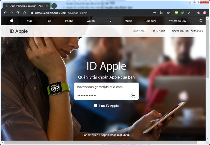 Kết nối ID Apple để sử dụng các tiện ích