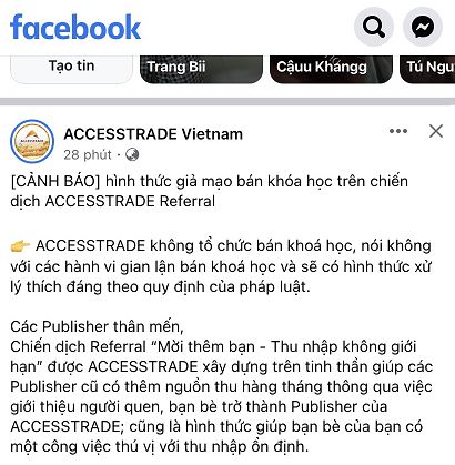 Accesstrade.vn lừa đảo có phải sự thật