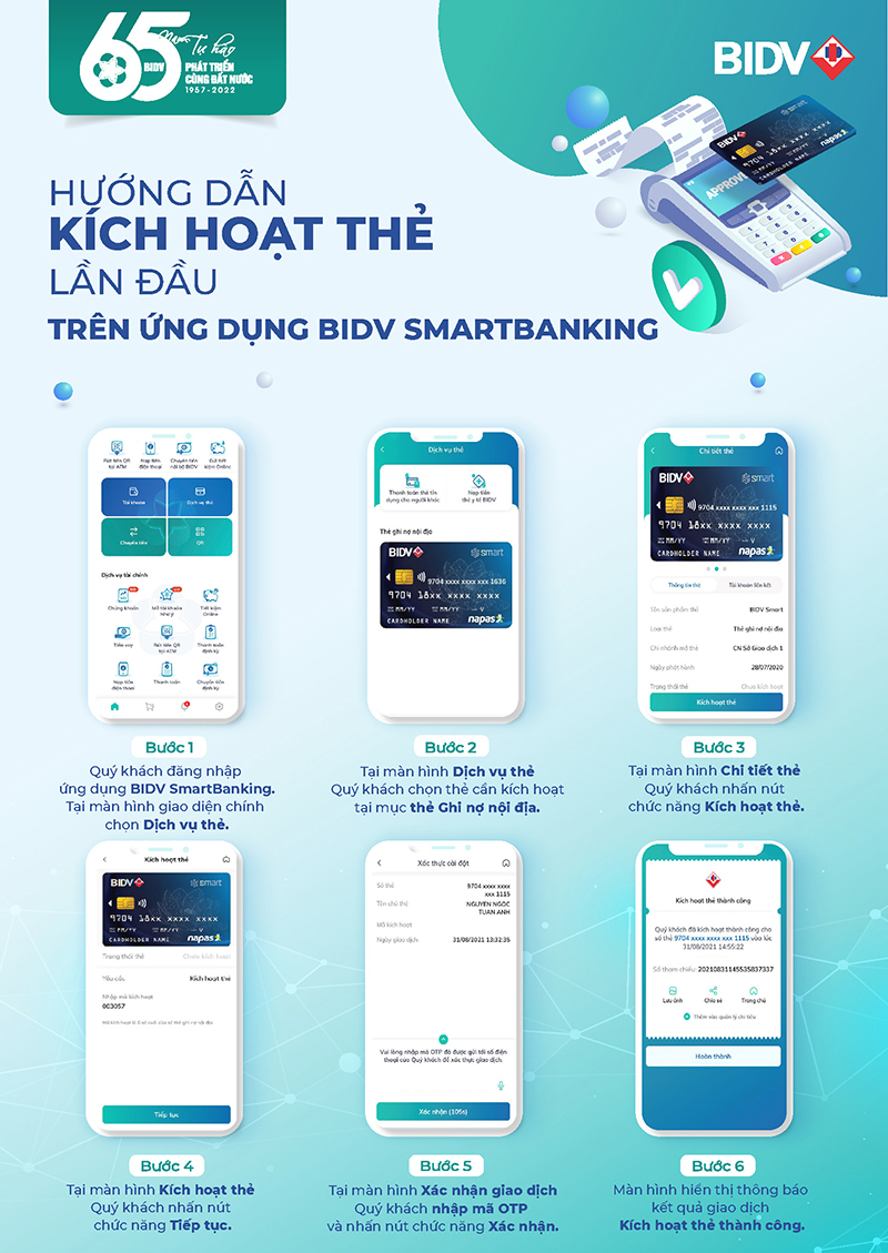 Kích hoạt thẻ BIDV trên BIDV Smart Banking