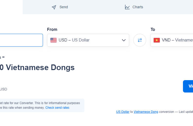 Sử dụng website đổi tiền USD trực tuyến