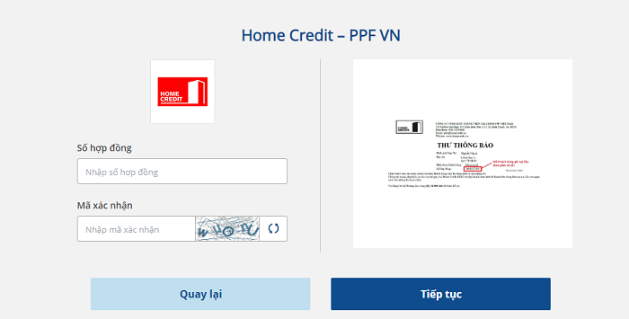 Kiểm tra thanh lý hợp đồng Home Credit trên Payoo
