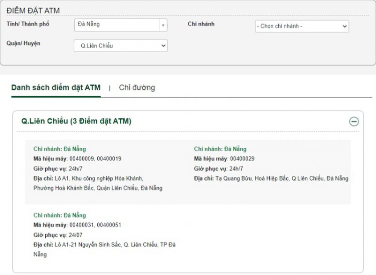Cách tra cứu trụ ATM Vietcombank Đà Nẵng gần nhất