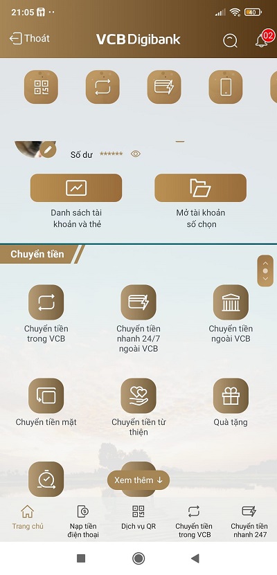 Hướng dẫn cách lên giao diện app Vietcombank Priority