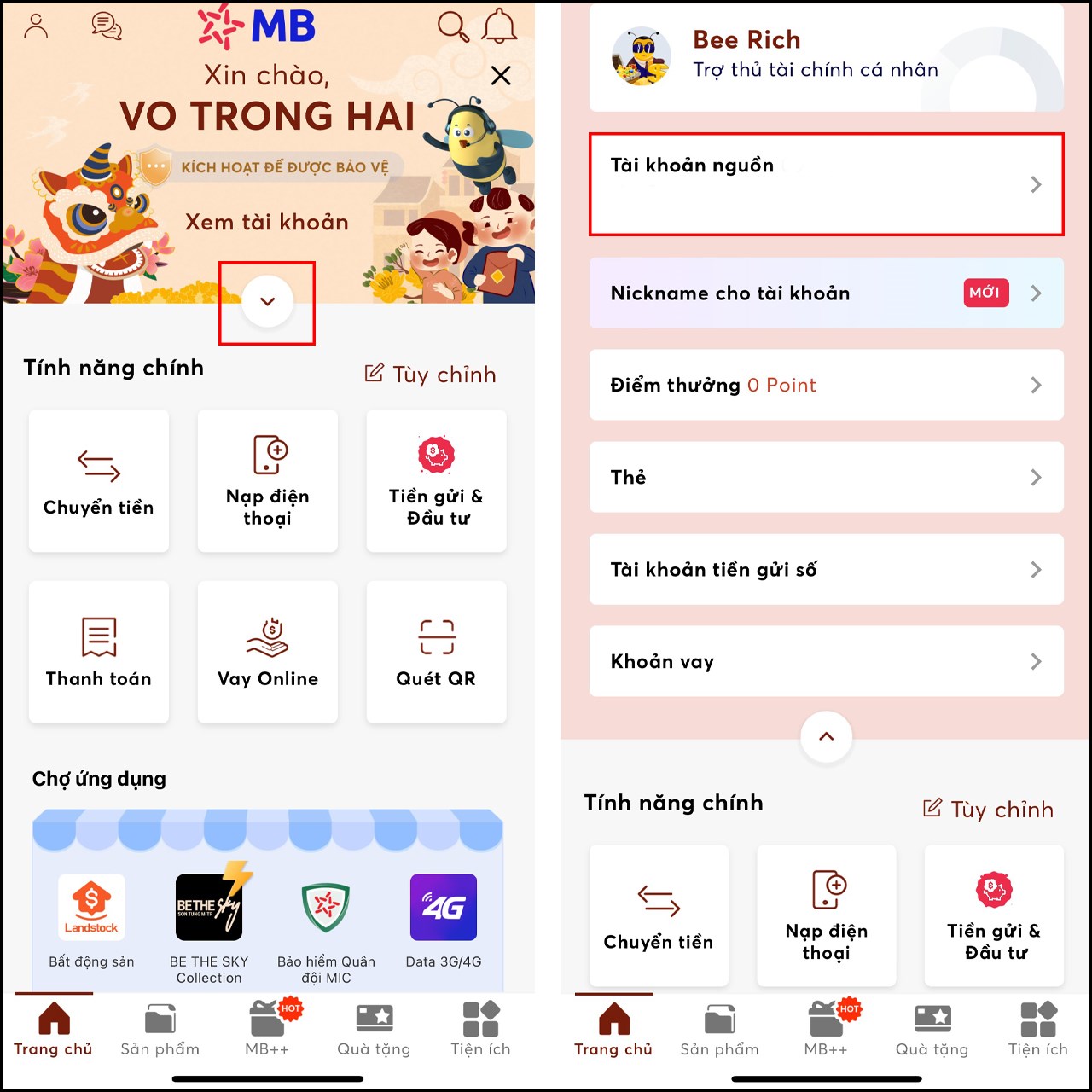 Cách xem lịch sử giao dịch trên App MB Bank